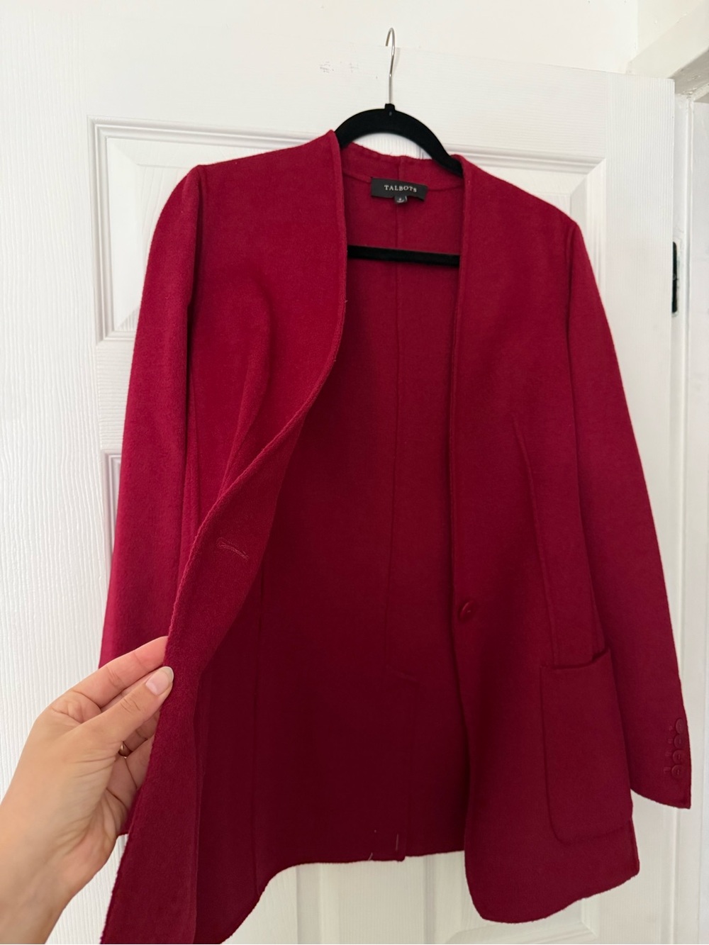 Talbots Raspberry-Red Single-Button Blazer - Picture 2 of 9
